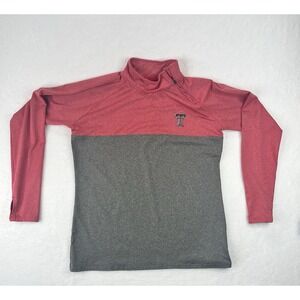 Women's Rivalry Threads 91 1/4 Zip Pullover Texas A&M Red Gray Thumb Holes‎ XL